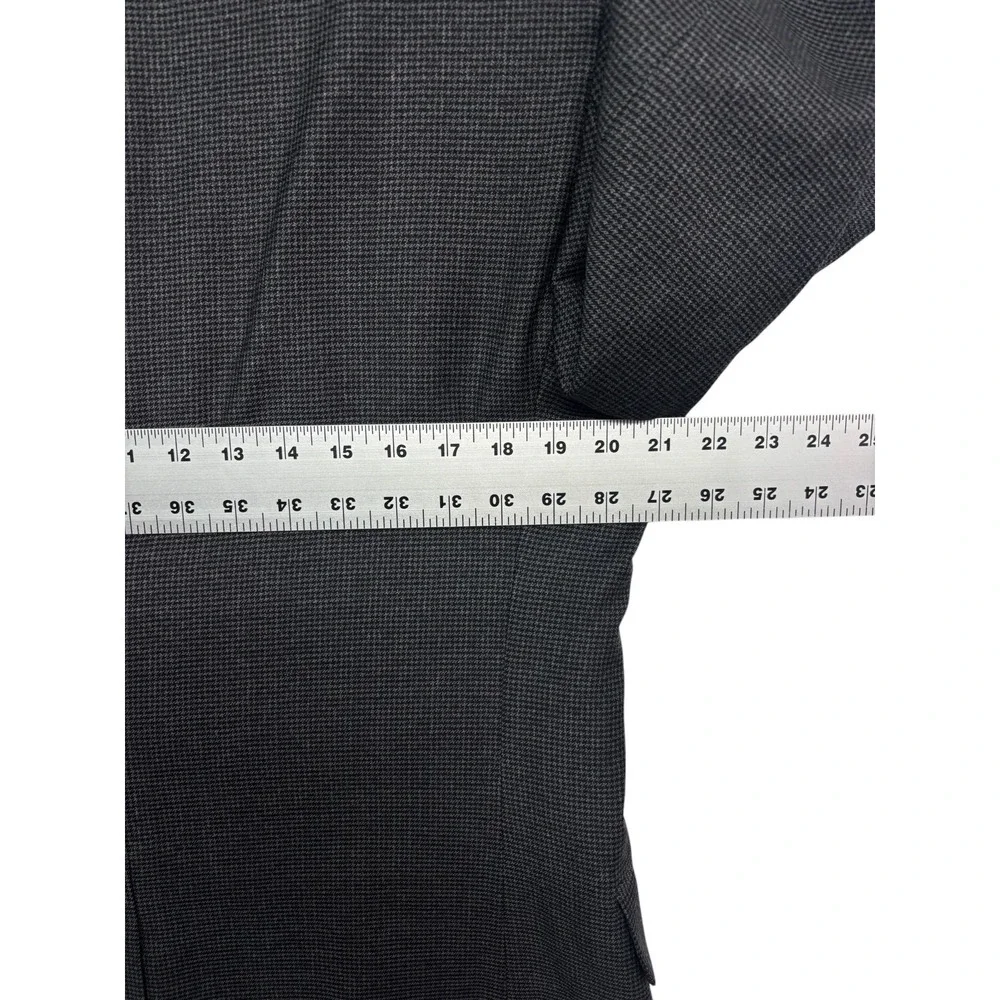 Jos A Bank 40R 32x30 Gray Black Micro Houndstooth 2pc Pant Suit Pleated Wool